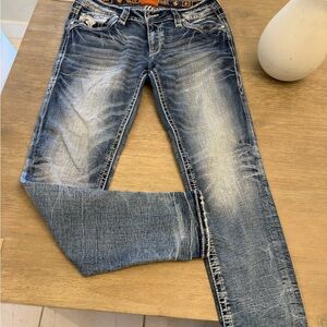 Rock Revival Women's Skinny Jeans in Faded Blue Wash